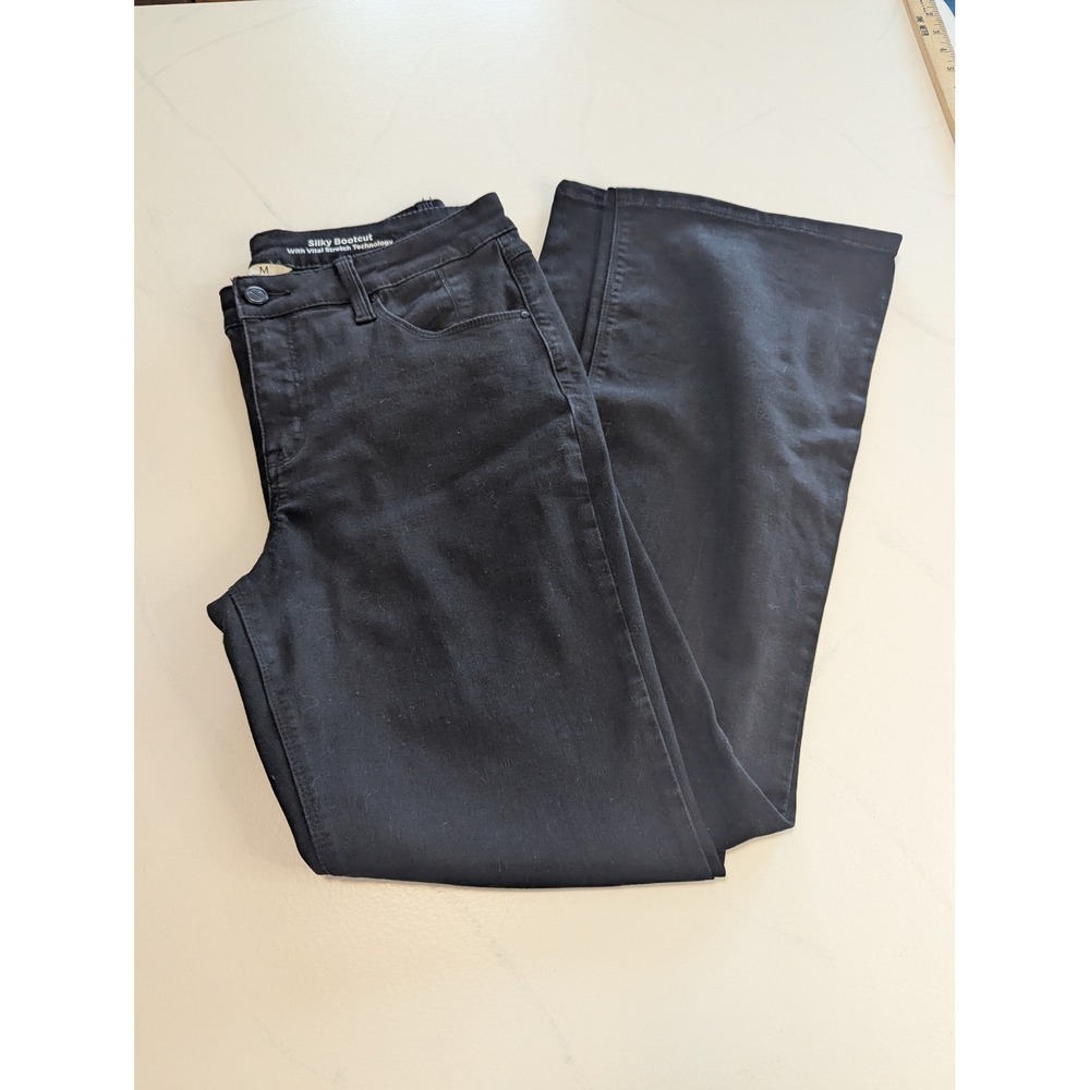 Laurie Felt Los Angeles Silky Bootcut Jeans Black Vital Stretch Size M